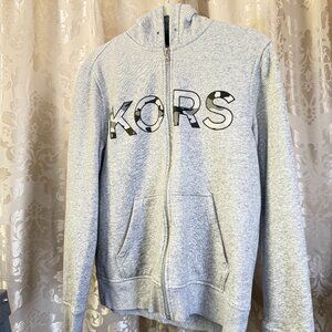 Michael Kors Men's Grey Camo Full Zip Hoodie Fleece size M (code023)